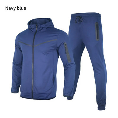 Νέα ανδρική ανοιξιάτικη φόρμα Tech Fleece Hoodie Cotton Stretch Training Φορέστε κορυφαίας ποιότητας παλτό Παντελόνι αθλητικό σετ Ρούχα