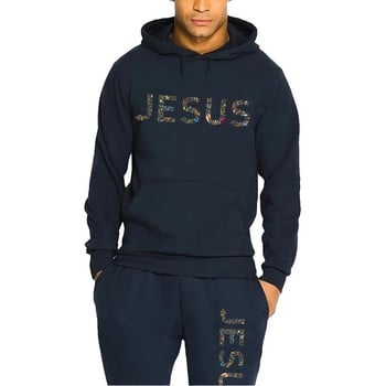 Νέο ανδρικό αθλητικό κοστούμι πολύχρωμο Jesus print με κουκούλα + Φούτερ για τζόκινγκ casual φούτερ Παντελόνι Σετ Σχέδιο Ανδρική φόρμα
