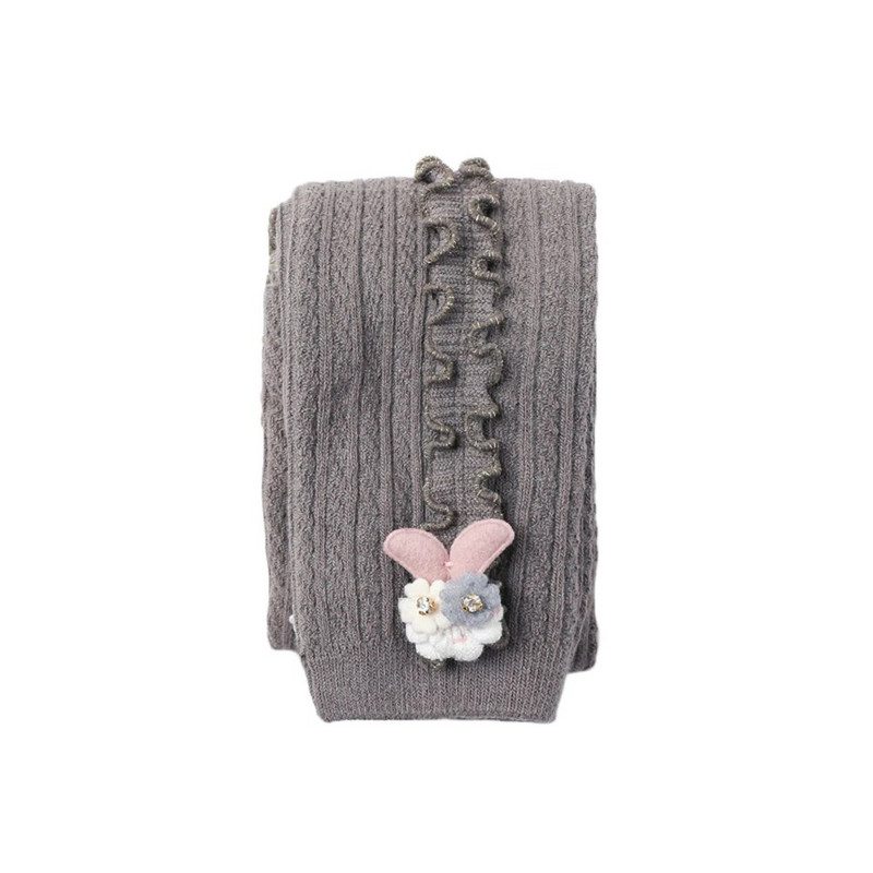 Gyermekek Baba Lányok Leggings Téli Dupla Varrás Bordás Harisnya Bokáig érő Pamut Rugalmas Kötött Nadrág Fodor oldalvarrás