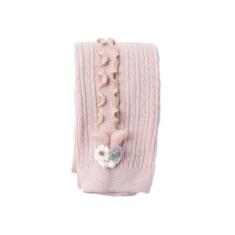 Gyermekek Baba Lányok Leggings Téli Dupla Varrás Bordás Harisnya Bokáig érő Pamut Rugalmas Kötött Nadrág Fodor oldalvarrás