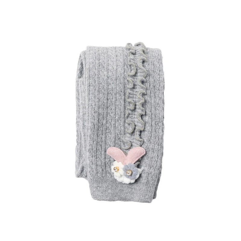 Gyermekek Baba Lányok Leggings Téli Dupla Varrás Bordás Harisnya Bokáig érő Pamut Rugalmas Kötött Nadrág Fodor oldalvarrás