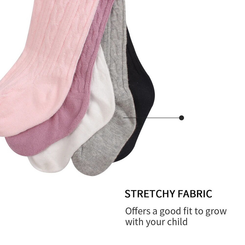 Gyerek lány bordás harisnya Twist őszi gyermek alsó tipegő tavaszi kötött baba harisnya 0-6 éves korig