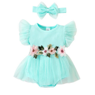 Prowow 0-18M Baby Girls Princess Dresses Ebroidery Floral κορμάκι για νεογέννητα Καλοκαιρινό κοριτσάκι 2023 Ρούχα
