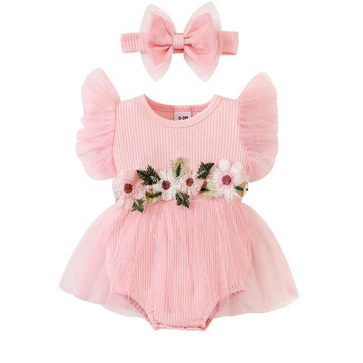 Prowow 0-18M Baby Girls Princess Dresses Ebroidery Floral κορμάκι για νεογέννητα Καλοκαιρινό κοριτσάκι 2023 Ρούχα