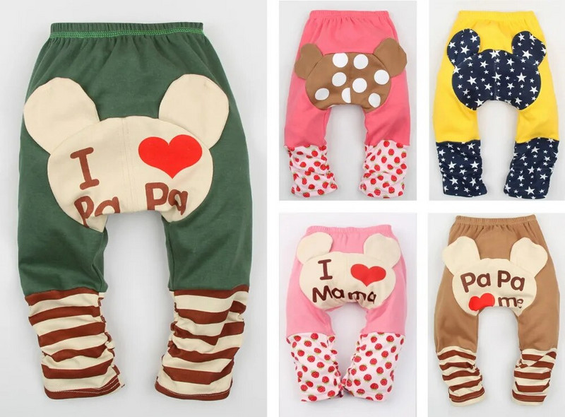 Baba Leggings Fiú Lány PP Nadrág Rajzfilm Nyomtatott Pamut nadrágok Gyerekruha őszi tavaszra Gyerekek Leggings Gyermekruházat