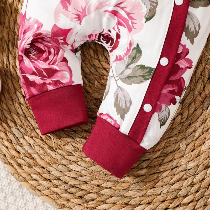 Prowow 0-12M őszi tél babaruhák lányoknak hosszú ujjú fodros cipzáras, virágos nadrágos body újszülötteknek csecsemő jumpsuit