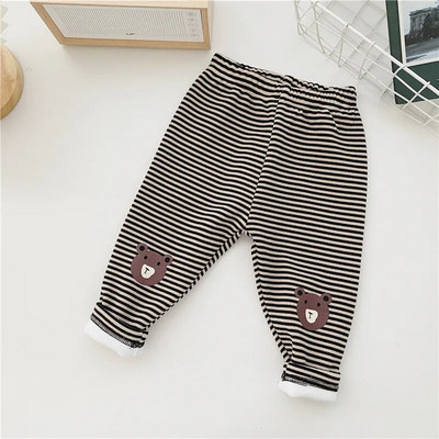 2023 Ins téli baba fiú nadrág csíkos rajzfilm bársony alsó csecsemő fiú nadrág Pamut meleg kisgyermek fiú felsőruházat nadrág