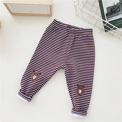 2023 Ins téli baba fiú nadrág csíkos rajzfilm bársony alsó csecsemő fiú nadrág Pamut meleg kisgyermek fiú felsőruházat nadrág