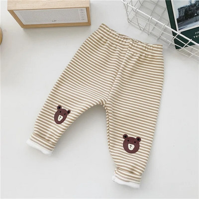 2023 Ins téli baba fiú nadrág csíkos rajzfilm bársony alsó csecsemő fiú nadrág Pamut meleg kisgyermek fiú felsőruházat nadrág