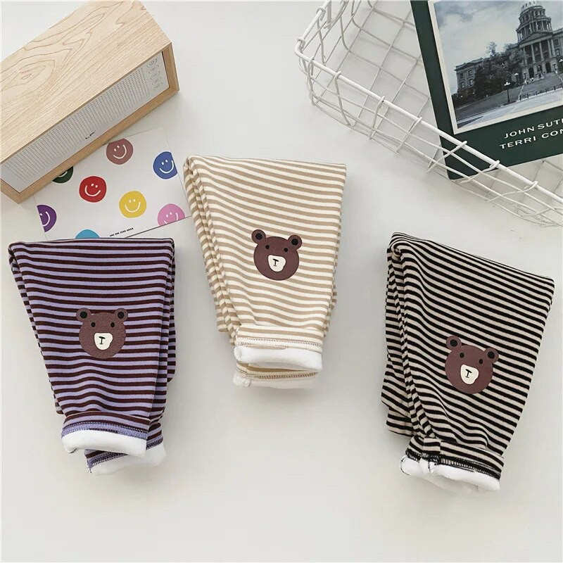 2023 Ins téli baba fiú nadrág csíkos rajzfilm bársony alsó csecsemő fiú nadrág Pamut meleg kisgyermek fiú felsőruházat nadrág