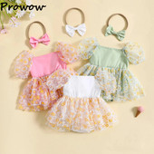 Prowow 0-24M Βρεφικά Κορίτσια Καλοκαιρινά Ρούχα Daisy Romper Φορέματα Νεογέννητα Φορέματα Πριγκίπισσας Φορμάκια για βρέφη