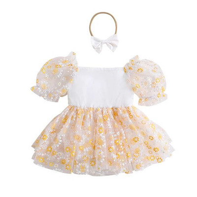 Prowow 0-24M Βρεφικά Κορίτσια Καλοκαιρινά Ρούχα Daisy Romper Φορέματα Νεογέννητα Φορέματα Πριγκίπισσας Φορμάκια για βρέφη