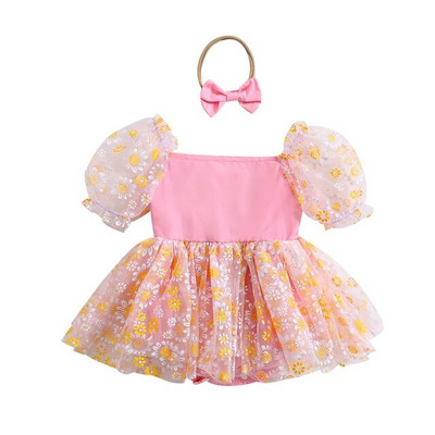 Prowow 0-24M Βρεφικά Κορίτσια Καλοκαιρινά Ρούχα Daisy Romper Φορέματα Νεογέννητα Φορέματα Πριγκίπισσας Φορμάκια για βρέφη