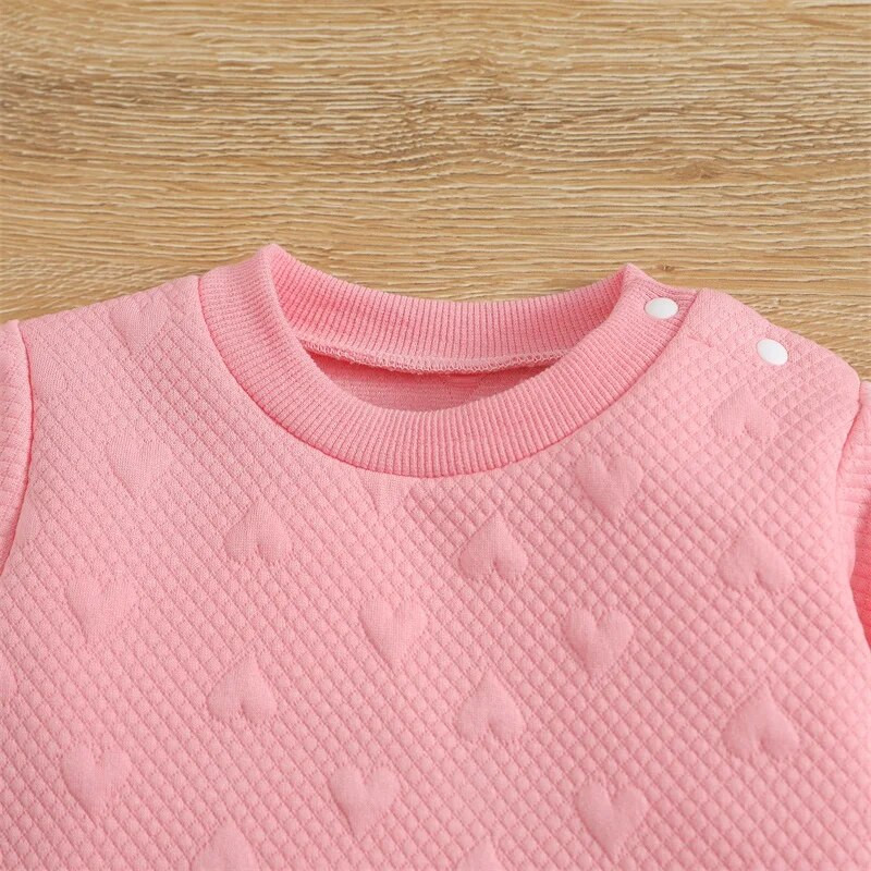 2db őszi kisfiús lányruha kisgyermekek steppelt szív hosszú ujjú, kerek galléros felsők vállgombbal + hosszú nadrág