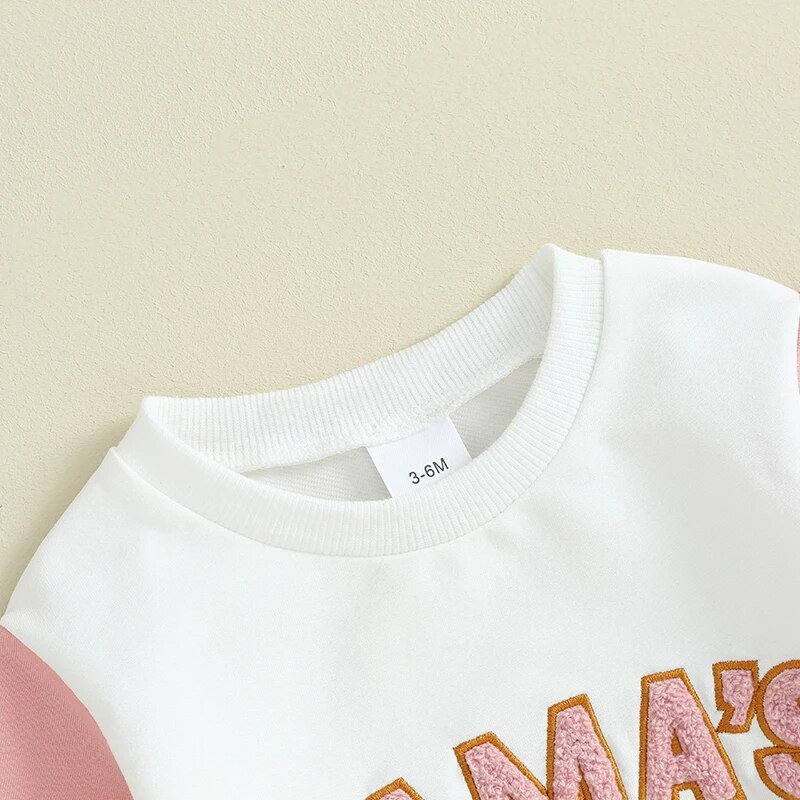 Kisgyermek lányoknak 2 részes ruházat, betűmintás hosszú ujjú pulóver és elasztikus nadrág szett, baba aranyos őszi ruhák