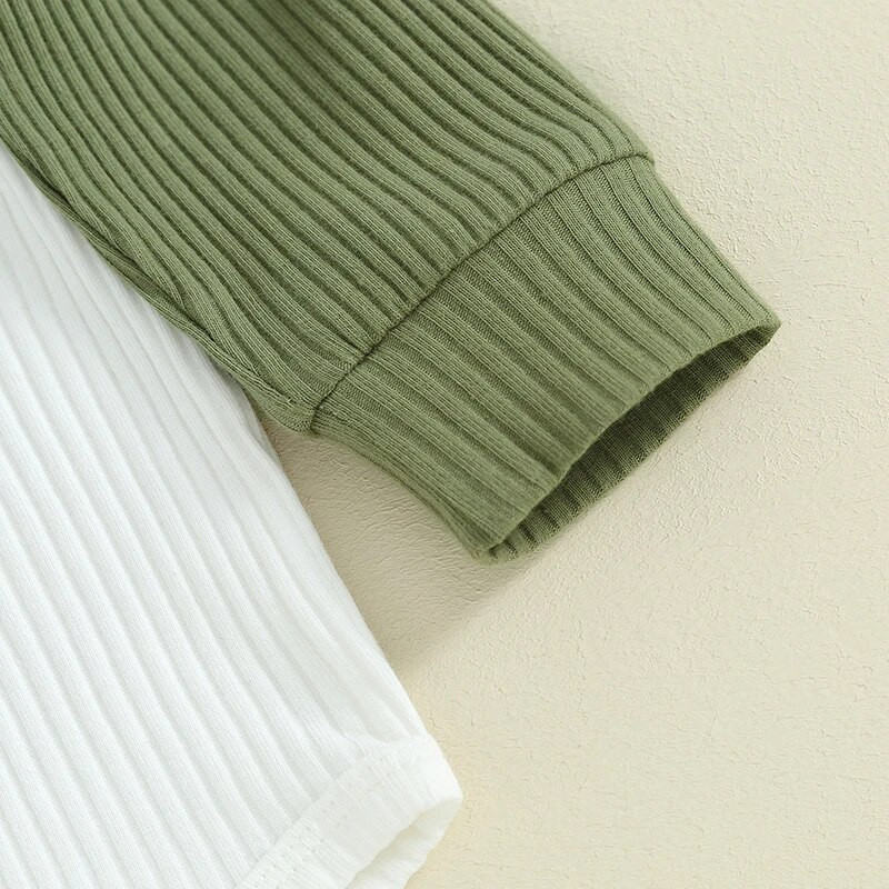 Kislányok fiúk őszi ruhák bordás gombok kontraszt színű hosszú ujjú nadrág hosszú nadrág 2 db ruha szett