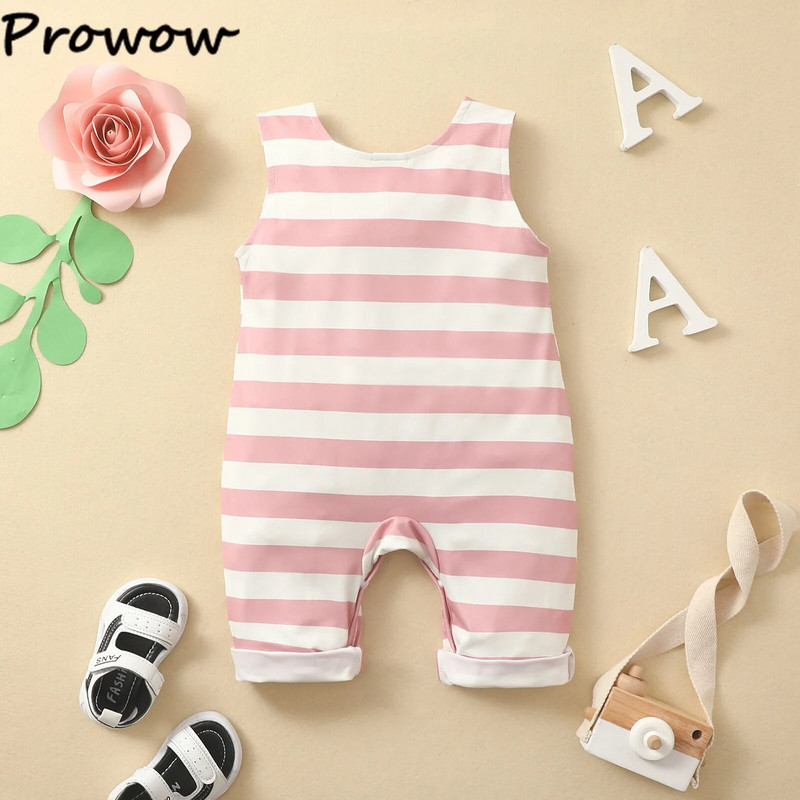 Prowow 0-18M Nyári babaruhák Fiúk Lányok Nyaraló Ujjatlan Rajzfilm Aranyos Elefánt Body Csecsemőknek Gyerekruházat