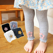 Baby Girl Leggings Őszi nadrág Baba Harisnya Gyerek Tipegő Nadrág Virág Pamut Kötő Nadrág gyerekeknek Csecsemő Legging Tavaszi