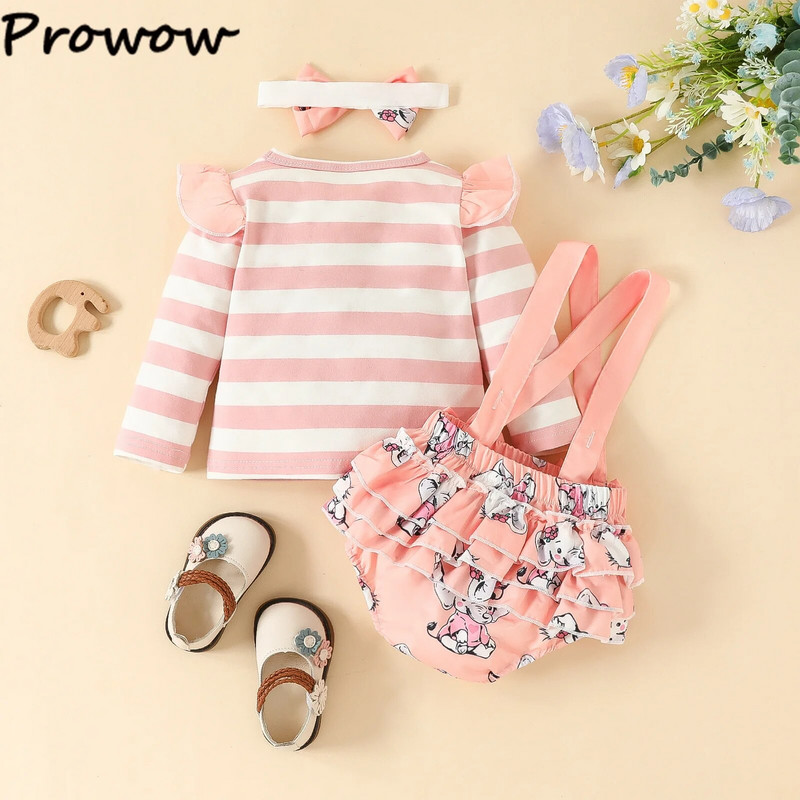 Prowow 0-18M őszi kislány ruhák elefántruhák hosszú ujjú rajzfilmes pólók és nadrágtartós bodyk, babakészletek lányoknak