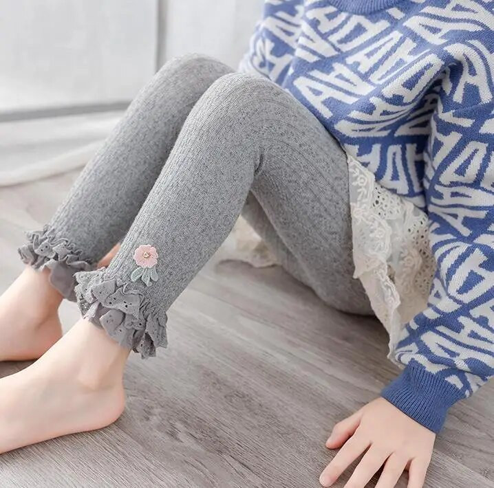 0-5 éves Baba Lány Leggings Tavaszi Őszi Gomba Candy Színes Leggings Elasztikus Gyermeknadrágok Baba Bordás Leggings Ruházat