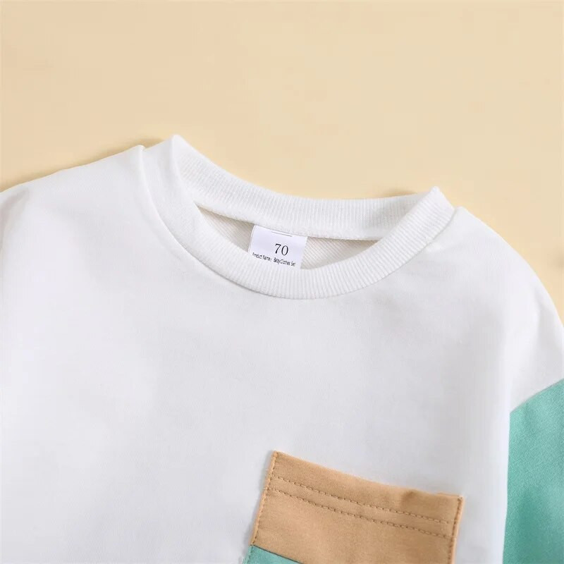 ma&baby 0-12M újszülött csecsemő fiú fiú lány nadrág hosszú ujjú zsebes alkalmi kombiné őszi tavaszi ruházat