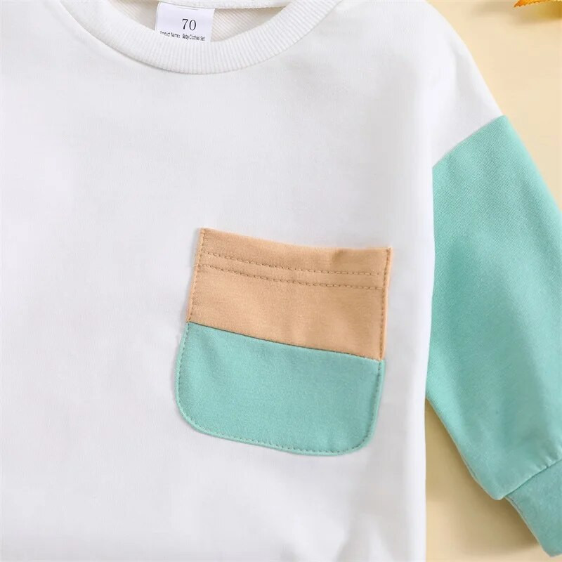 ma&baby 0-12M újszülött csecsemő fiú fiú lány nadrág hosszú ujjú zsebes alkalmi kombiné őszi tavaszi ruházat