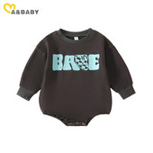 ma&baby 0-24M Νεογέννητο Βρέφος Μικρό Μωρό Κορίτσια Αγόρια Romper Μακρυμάνικη Ολόσωμη Φθινοπωρινή Ανοιξιάτικη φόρμα