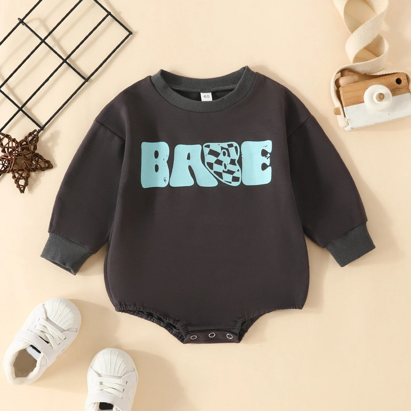 ma&baby 0-24M újszülött kisgyermek baba lány fiú fiú hosszú ujjú betűs kombiné őszi tavaszi ruházat