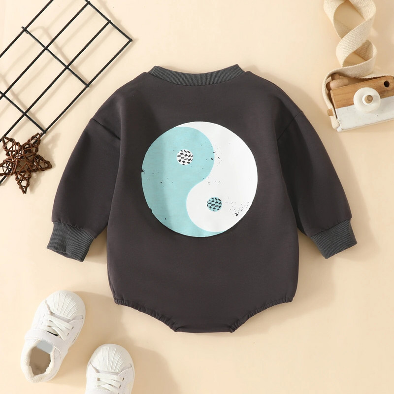 ma&baby 0-24M újszülött kisgyermek baba lány fiú fiú hosszú ujjú betűs kombiné őszi tavaszi ruházat