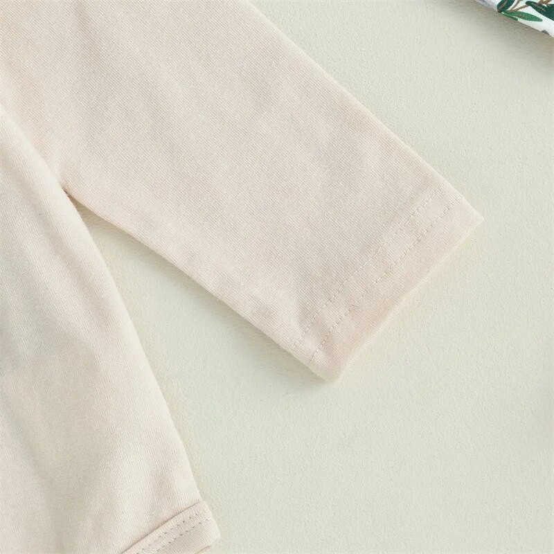 Újszülött lány halloween ruhák levélmintás hosszú ujjú nadrág sütőtök nadrág csomós sapka 3 db ruha