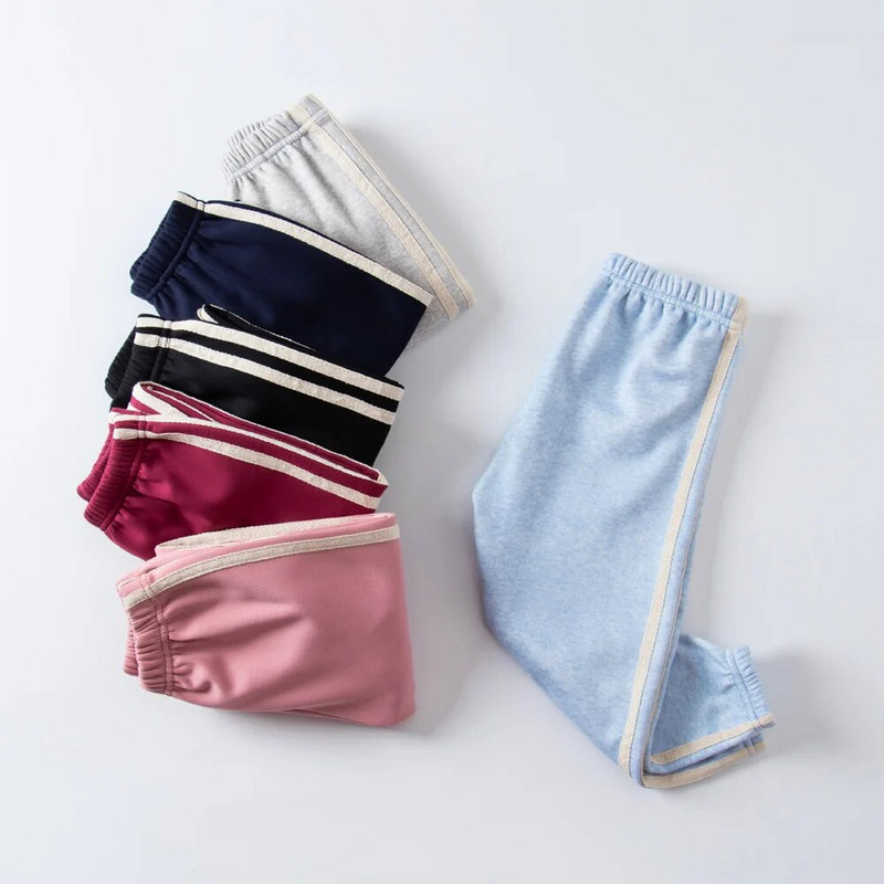 Gyerek nadrág fiúknak lányoknak Őszi téli polár vastagító tömör kék fekete szürke sport alkalmi hosszú nadrág 1-9 évre