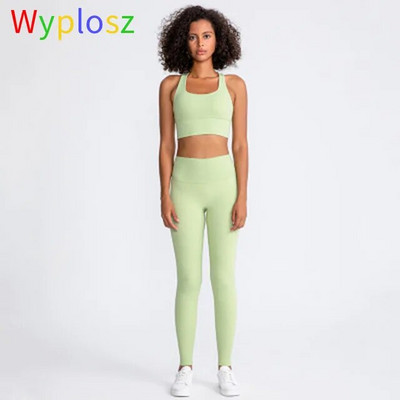 Wyplosz Yoga Σετ Αθλητικά Ενδύματα γυμναστικής Γυναικεία αθλητική φόρμα γυμναστική Φόρμα φόρμας 2 τεμαχίων Σετ παντελόνι χωρίς ραφή υψηλής ελαστικότητας Σουτιέν
