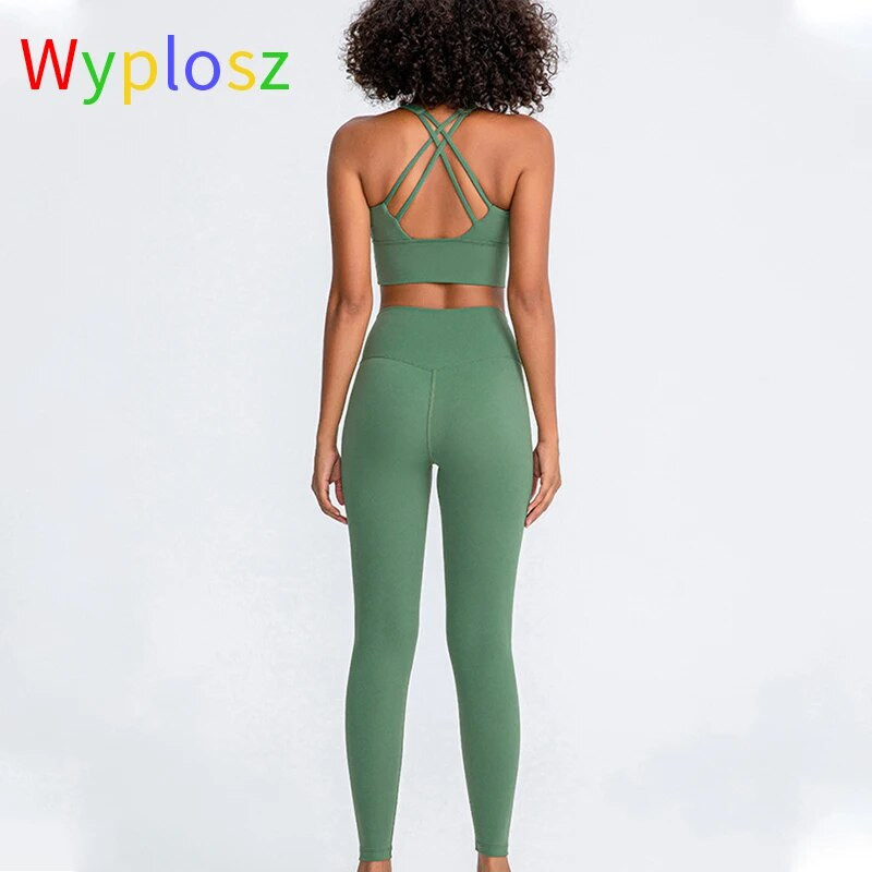 Wyplosz jóga szett Sportruházat tornatermi ruházat női sport ruha fitnesz ruha tréningruha 2 részes készlet nagy rugalmasságú varrat nélküli nadrág melltartó