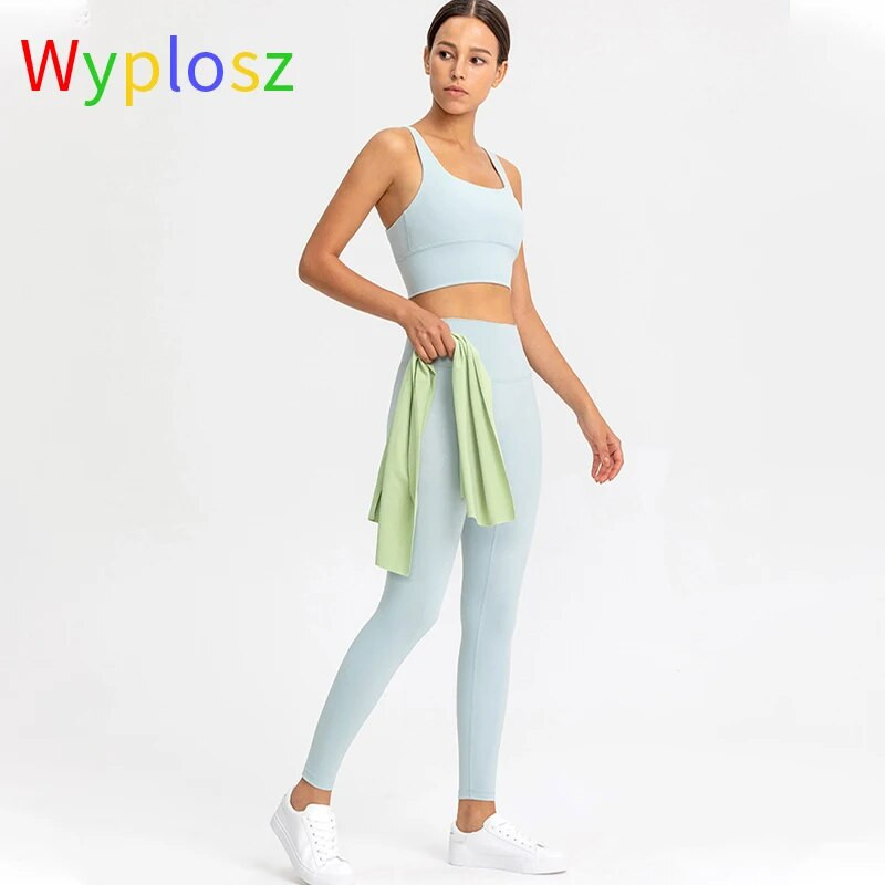 Wyplosz jóga szett Sportruházat tornatermi ruházat női sport ruha fitnesz ruha tréningruha 2 részes készlet nagy rugalmasságú varrat nélküli nadrág melltartó