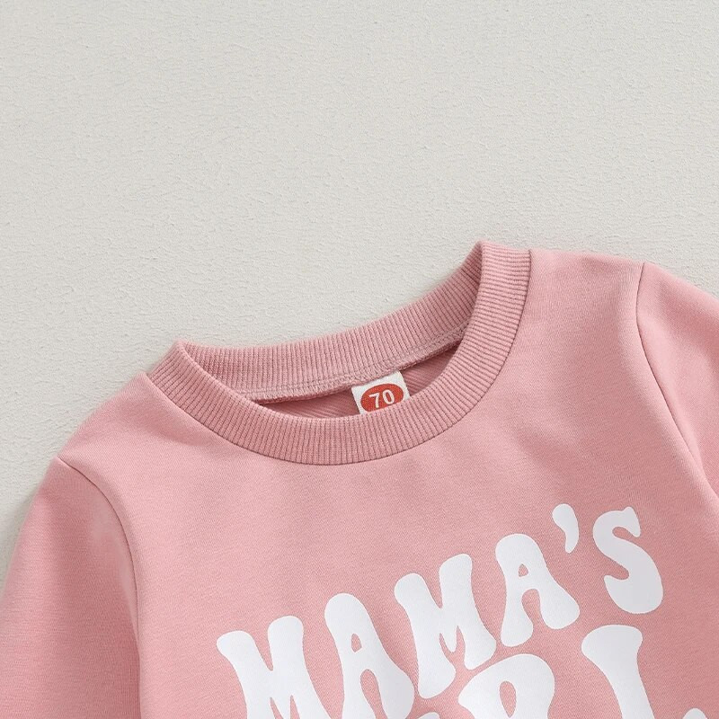 Kisgyermek kislányoknak 2db Outfit betűkkel nyomtatott hosszú ujjú pulóver felsők egyszínű nadrágok őszi téli ruhák