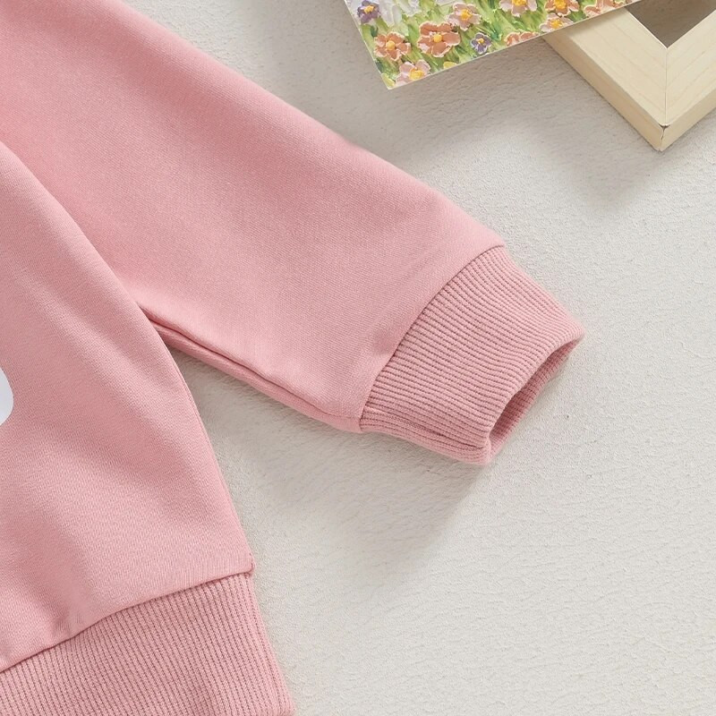 Kisgyermek kislányoknak 2db Outfit betűkkel nyomtatott hosszú ujjú pulóver felsők egyszínű nadrágok őszi téli ruhák