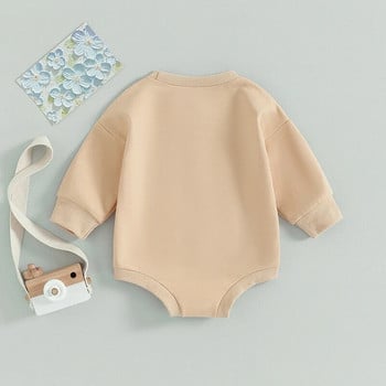 ma&baby 0-24M Гащеризон за новородено бебе момиче с дълъг ръкав Комбинезон с бродерия на цветя Есенно пролетно облекло