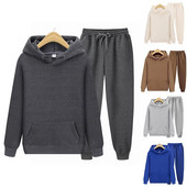 Ανδρικές φόρμες Jogger Sportswear Casual πουλόβερ Μπλούζες Φούτερ Streetwear Πουλόβερ Μονόχρωμο Αθλητικό κοστούμι Fleece Ανδρικά Σετ