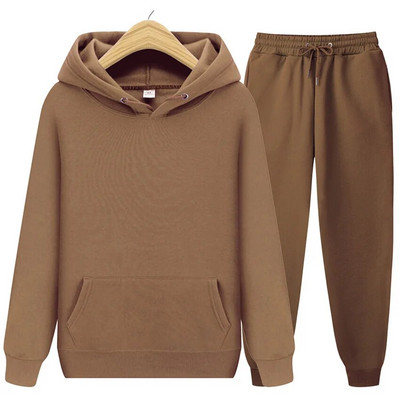 Ανδρικές φόρμες Jogger Sportswear Casual πουλόβερ Μπλούζες Φούτερ Streetwear Πουλόβερ Μονόχρωμο Αθλητικό κοστούμι Fleece Ανδρικά Σετ