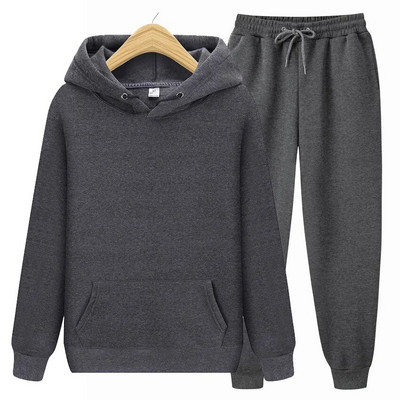 Ανδρικές φόρμες Jogger Sportswear Casual πουλόβερ Μπλούζες Φούτερ Streetwear Πουλόβερ Μονόχρωμο Αθλητικό κοστούμι Fleece Ανδρικά Σετ