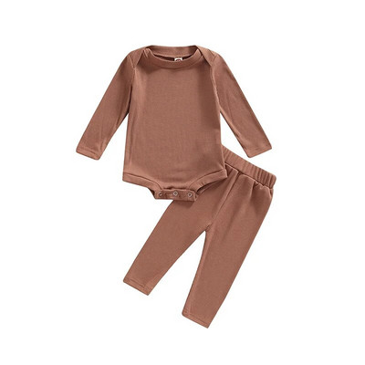 ma&baby 0-18M Άνοιξη Φθινόπωρο Νεογέννητο Βρέφος Κορίτσια Αγόρια Σετ Ρούχα Πλεκτό Μαλακό Παντελόνι Ρόμπερ Ρούχα Ρούχα