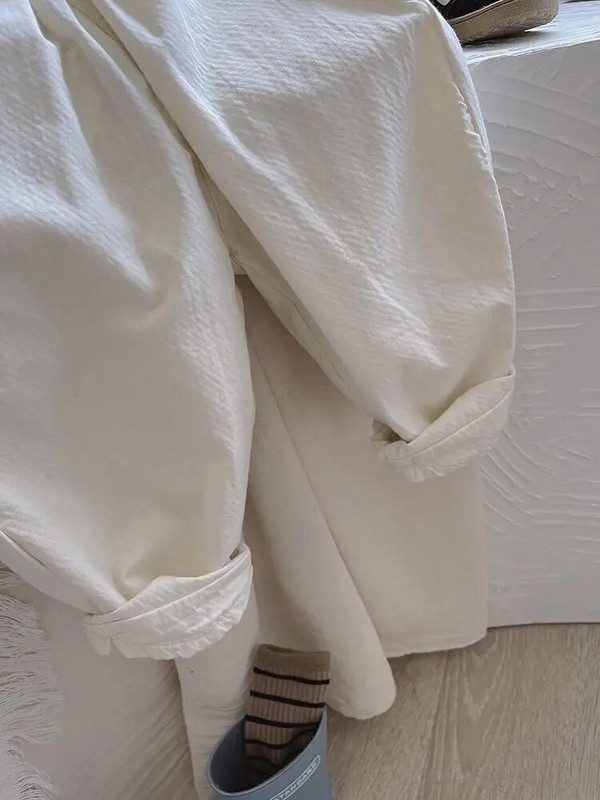 2023 ősz, új gyerekek bő nadrágok masszív fiúk bő nadrágok divat lányok zsebnadrágok baba hárem nadrág pamut babaruhák