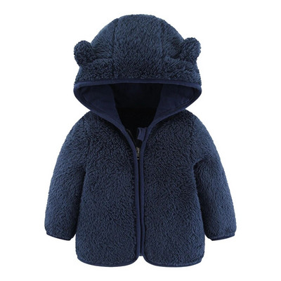 Φθινοπωρινό Χειμώνας Νεογέννητο Μπουφάν Fleece Hoodies Νήπιο αγόρι για κορίτσια Παλτό Φερμουάρ Χαριτωμένα αυτιά Ζεστά παιδικά εξωτερικά ενδύματα 1-2 ετών