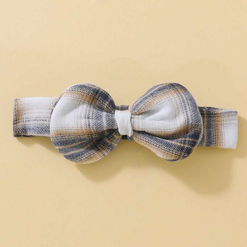 Baby Girls 3 részes ruha, hosszú ujjú medve kockás szoknyával, csípős fejpántos őszi ruha