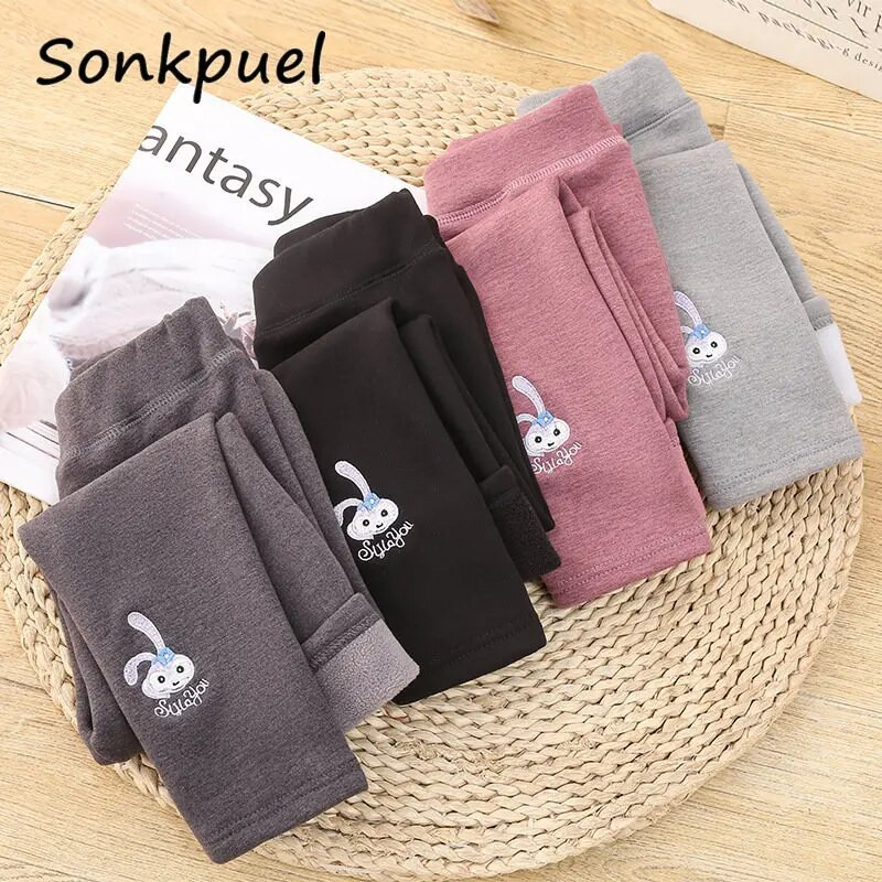 Lányok Nadrágok Őszi Téli Gyereknadrágok Meleg Leggings Vastag Bársony Csillagmintás Gyereknadrágok 2-10 éves Kislány Leggingsek