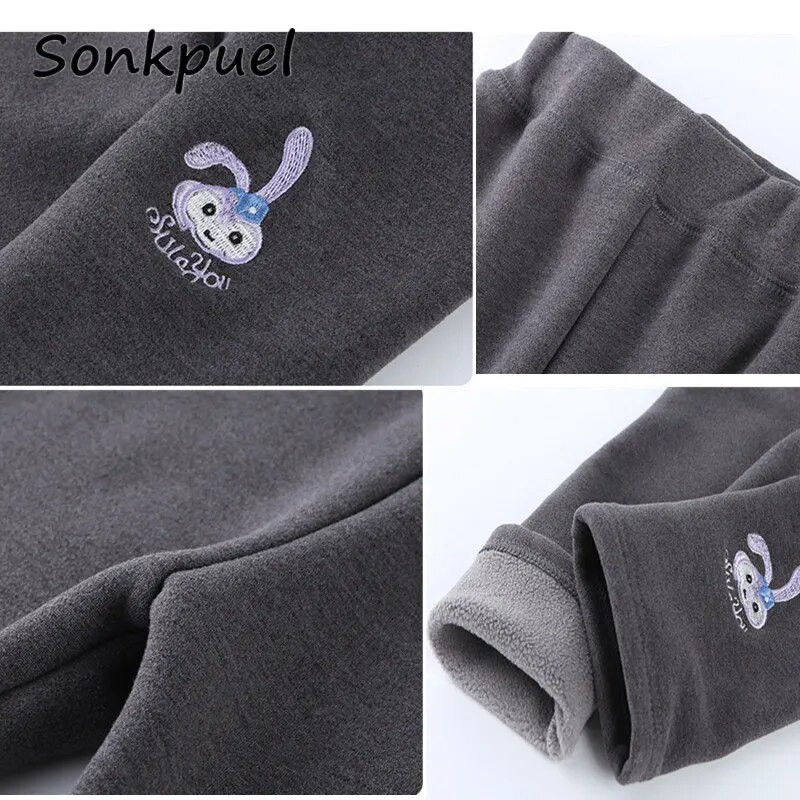 Lányok Nadrágok Őszi Téli Gyereknadrágok Meleg Leggings Vastag Bársony Csillagmintás Gyereknadrágok 2-10 éves Kislány Leggingsek