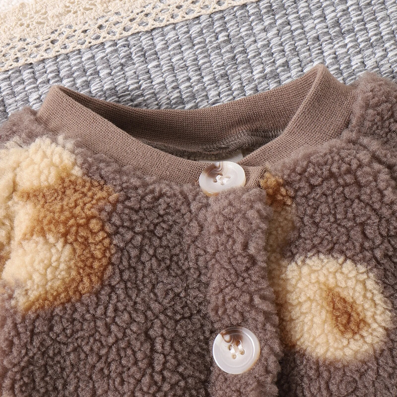 Prowow 0-12M Babaruha Fiúk Lányok Rajzfilm Bear Polár Bodó Meleg téli Jumpsuit újszülött baba ruhákhoz