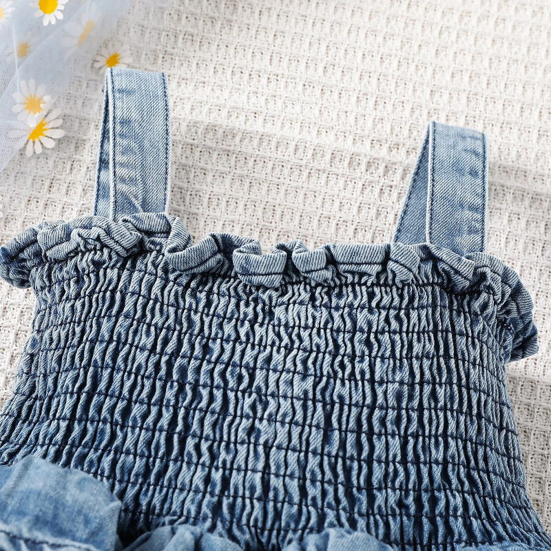 Prowow 3-18M Baby Girl Romper Ruha Nyári Spagetti Kék Farmer Jumpsuit Girl Body Újszülötteknek Babaruhák