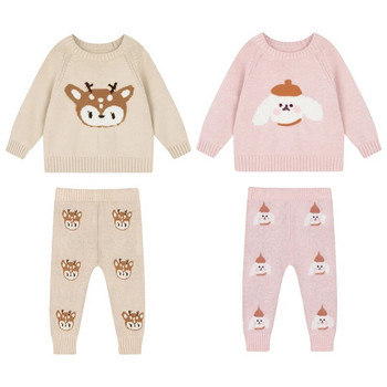 Baby Jongen Meisje Kleding Sets Lente Pasgeboren Baby Meisje Kleding Tops + Broek Outfits Baby Gebreide Trui Бебешки пижами Комплекти