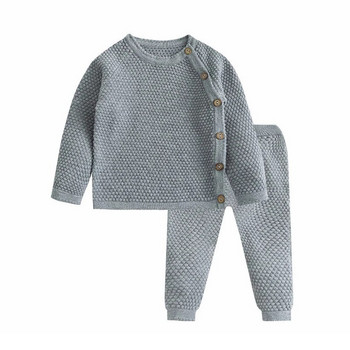 Baby Jongen Meisje Kleding Sets Lente Pasgeboren Baby Meisje Kleding Tops + Broek Outfits Baby Gebreide Trui Бебешки пижами Комплекти